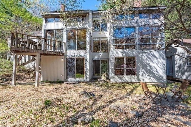 20 Lawton Rd, Leverett, MA 01054 - rear view of property with a wooden deck