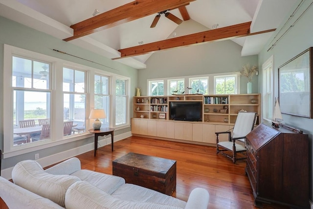 1794 Drift Unit E, Westport, MA 02790 - living area with wood finished floors and ceiling fan