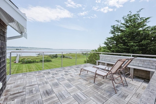 1794 Drift Unit E, Westport, MA 02790 - patio / terrace with a water view and a lawn
