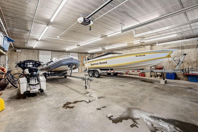 parking garage with a garage door opener