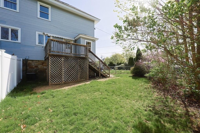 back of house with stairway and a deck