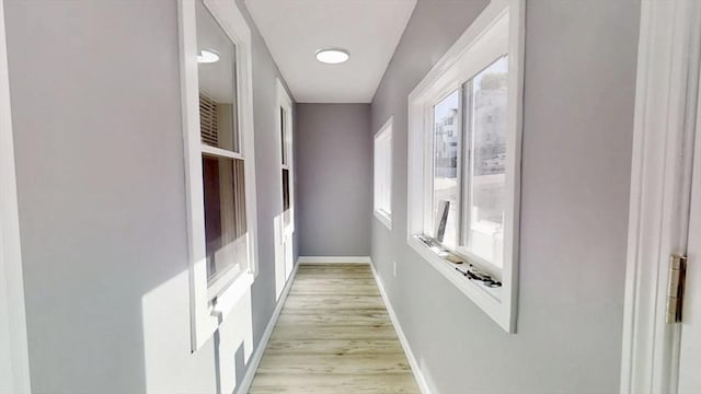 55 Mendon St, Worcester, MA 01604 - hall with plenty of natural light, baseboards, and light wood-type flooring