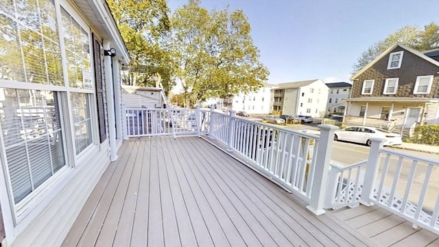 55 Mendon St, Worcester, MA 01604 - wooden deck featuring a residential view