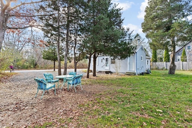 view of yard with entry steps