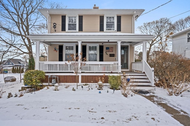 view of front of house featuring covered porch