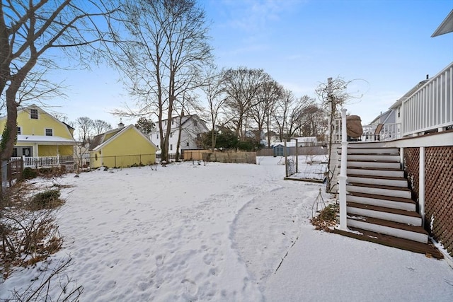 view of snowy yard