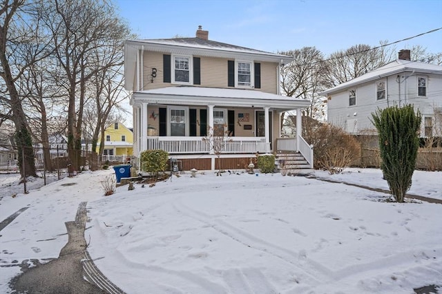 view of front of house with covered porch