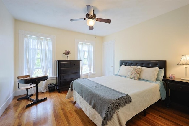 6 Minerva St, Swampscott, MA 01907 - bedroom featuring wood finished floors, baseboards, and a ceiling fan