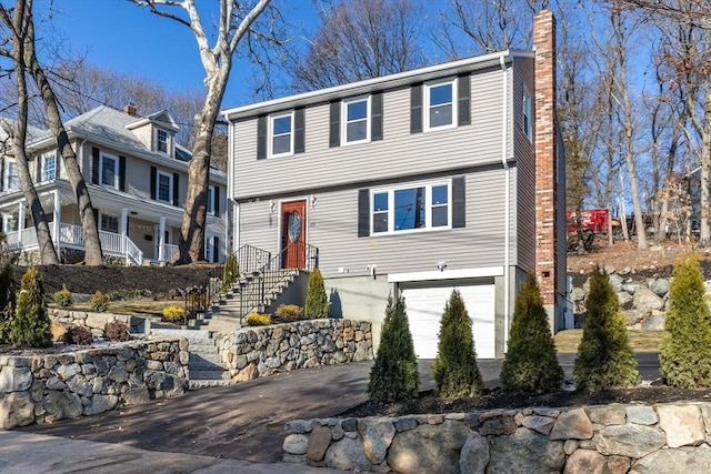 view of front of house with a garage