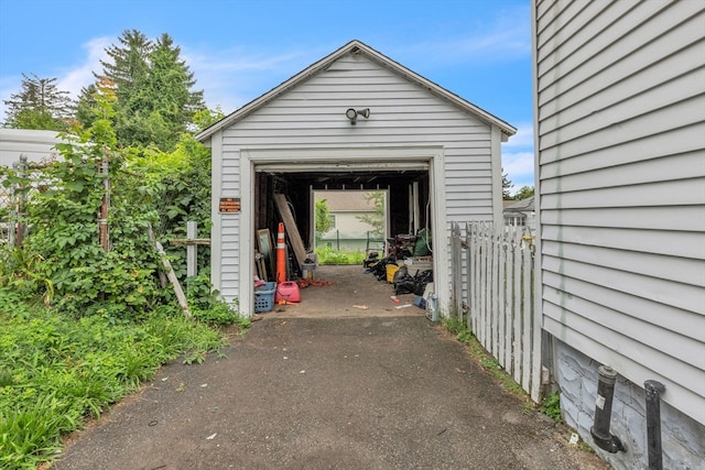 view of garage