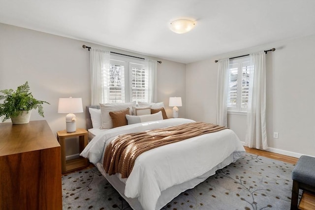 bedroom featuring light hardwood / wood-style flooring