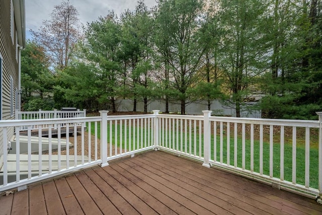 deck with a lawn