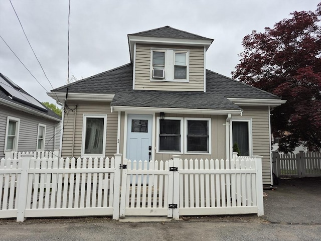 2 Neponset Pl, Canton, MA 02021 - view of front of house featuring a shingled roof and a fenced front yard