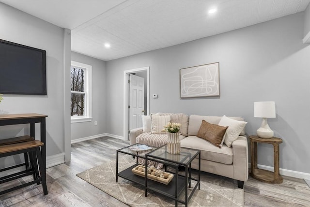 living room featuring hardwood / wood-style flooring