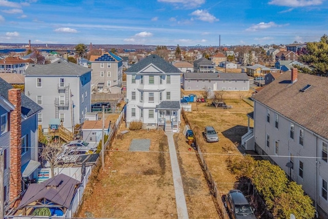 aerial view with a residential view