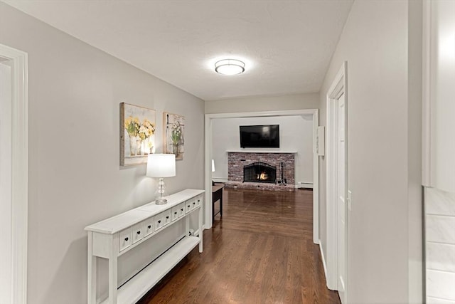 300 Maple St, Franklin, MA 02038 - hallway featuring dark wood-type flooring and a baseboard radiator
