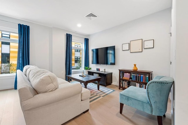 7 Lisbon St Unit 201, Boston, MA 02128 - living area featuring light wood-style floors and recessed lighting