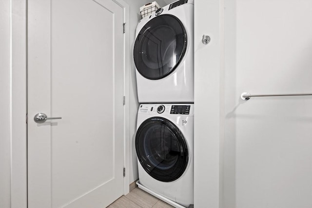 7 Lisbon St Unit 201, Boston, MA 02128 - laundry area with stacked washer / drying machine