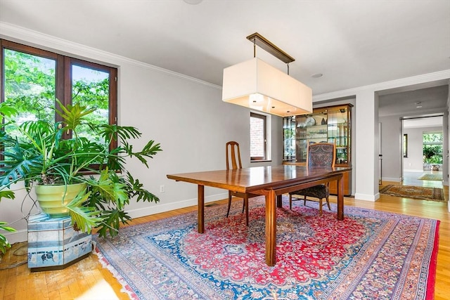 34 Lagrange St, Brookline, MA 02467 - dining space with wood finished floors, a desk, and ornamental molding