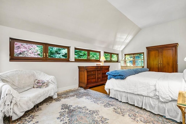 34 Lagrange St, Brookline, MA 02467 - bedroom featuring vaulted ceiling and wood finished floors