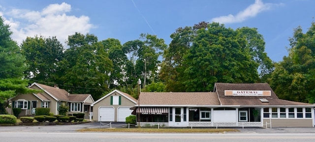 view of building exterior featuring a garage