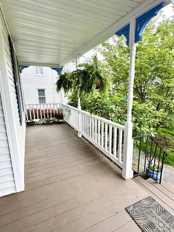 deck with a porch