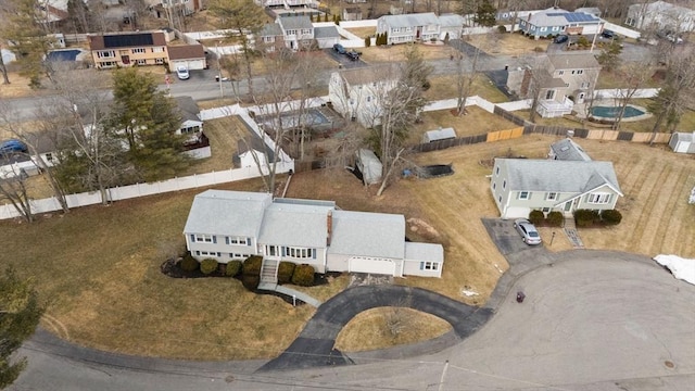 drone / aerial view with a residential view