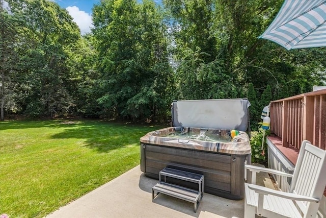 11 Tara Dr, Pembroke, MA 02359 - view of patio / terrace featuring a hot tub