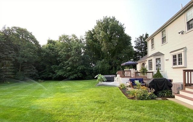 11 Tara Dr, Pembroke, MA 02359 - view of grassy yard with a deck