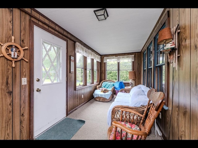 17 Elizabeth St, East Longmeadow, MA 01028 - sunroom / solarium featuring carpet, plenty of natural light, wooden walls, and baseboards