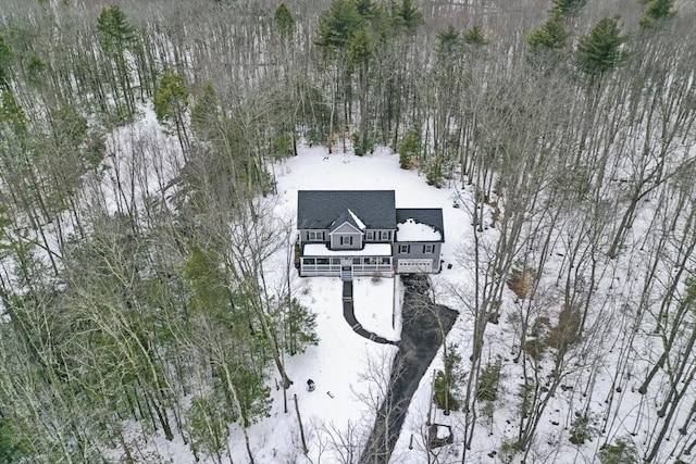 view of snowy aerial view