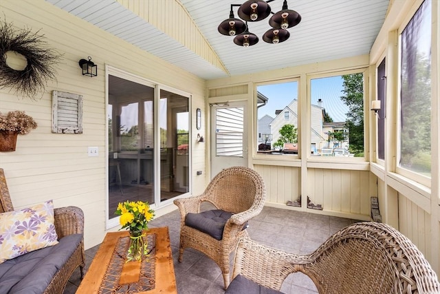 67 Hillside St, Rowley, MA 01969 - sunroom with a chandelier