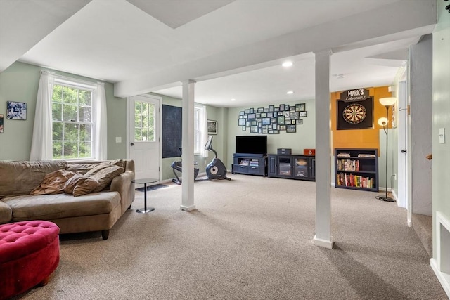 67 Hillside St, Rowley, MA 01969 - carpeted living area with recessed lighting