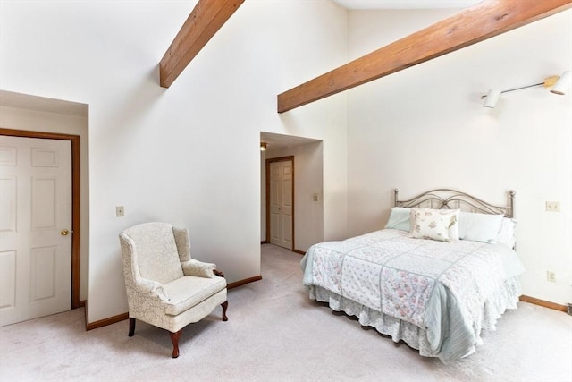 23 Indian Cove Way Unit 23, Easton, MA 02375 - bedroom with carpet flooring, high vaulted ceiling, and beamed ceiling