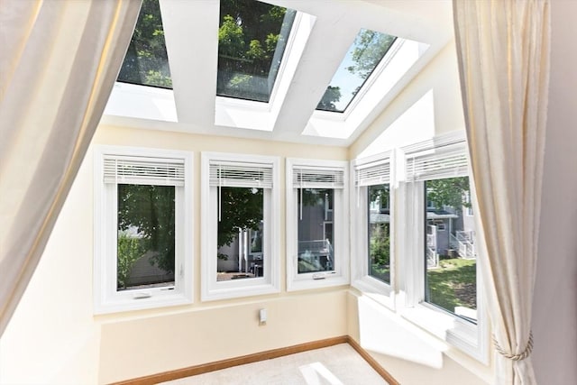 23 Indian Cove Way Unit 23, Easton, MA 02375 - unfurnished sunroom featuring a skylight and lofted ceiling