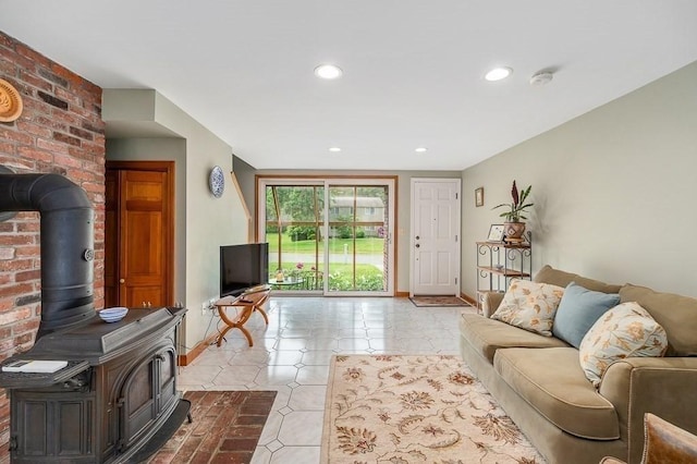 5 Whipple Rd, Hamilton, MA 01982 - living area featuring a wood stove and recessed lighting