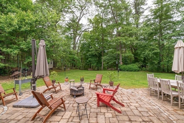 5 Whipple Rd, Hamilton, MA 01982 - view of patio / terrace with an outdoor fire pit and outdoor dining space