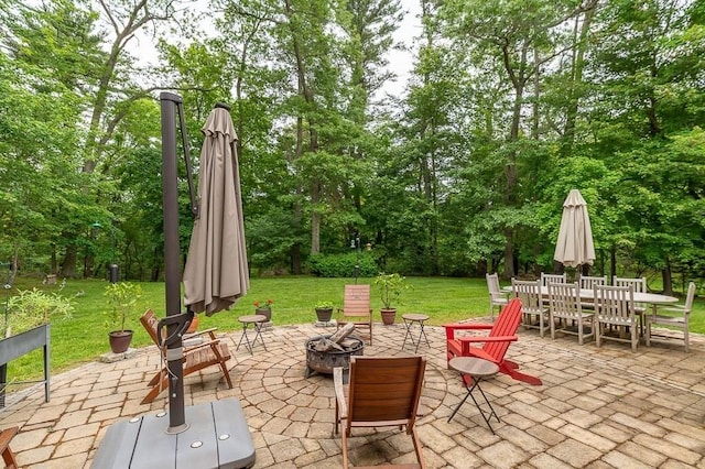 5 Whipple Rd, Hamilton, MA 01982 - view of patio / terrace with a fire pit and outdoor dining space
