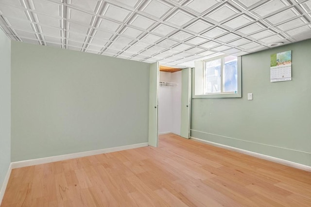 empty room featuring light wood-type flooring