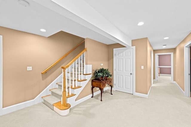 28 Ridgewood Xing Unit 28, Hingham, MA 02043 - staircase with carpet flooring and recessed lighting
