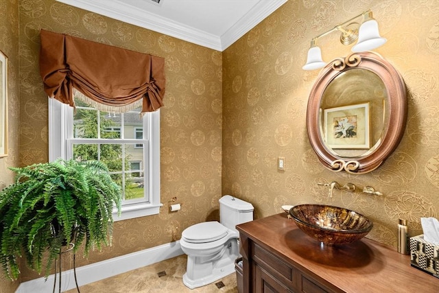 28 Ridgewood Xing Unit 28, Hingham, MA 02043 - bathroom with healthy amount of natural light, vanity, and ornamental molding