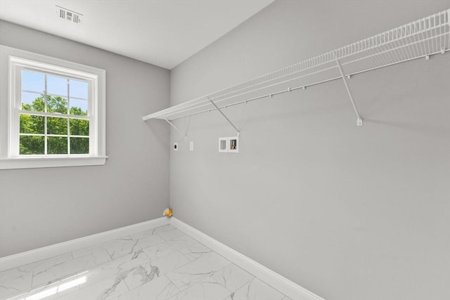 LOT11R 46 Loidie Ln, Brockton, MA 02301 - washroom with electric dryer hookup, washer hookup, and marble look tile flooring