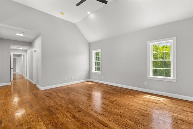 LOT11R 46 Loidie Ln, Brockton, MA 02301 - unfurnished room with ceiling fan, wood finished floors, lofted ceiling, and recessed lighting