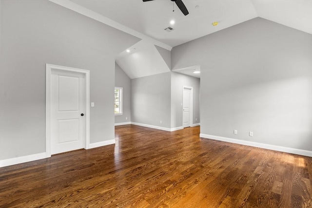 LOT11R 46 Loidie Ln, Brockton, MA 02301 - additional living space featuring vaulted ceiling, a ceiling fan, wood finished floors, and recessed lighting