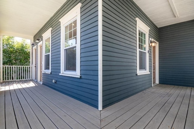 wooden deck with a porch