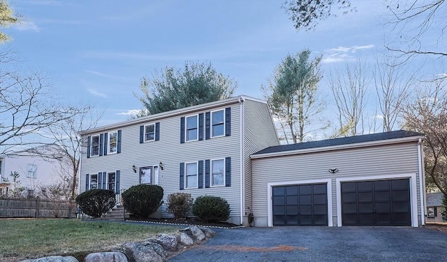 colonial house with a garage