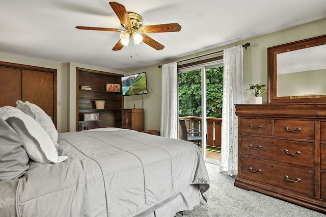 8 Messina Cir, Methuen, MA 01844 - carpeted bedroom featuring access to exterior and a ceiling fan