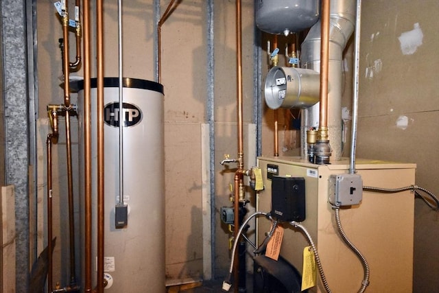 110 Lucy Little Rd, Dartmouth, MA 02747 - utility room with water heater and a heating unit