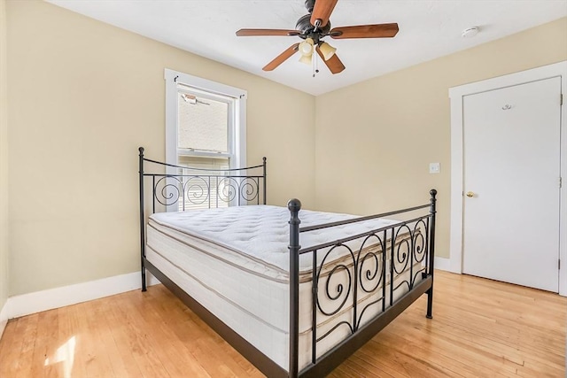 132 Myrtle St Unit 1, Waltham, MA 02453 - bedroom with light wood-style floors and a ceiling fan