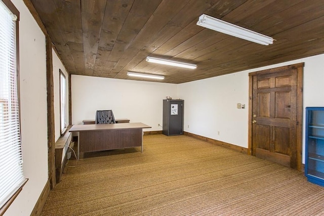 67 E Main St, West Brookfield, MA 01585 - carpeted home office with wooden ceiling